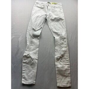 Indigo Rein Skinny Jeans Womens Size 3 Juniors White Denim Distressed Pockets